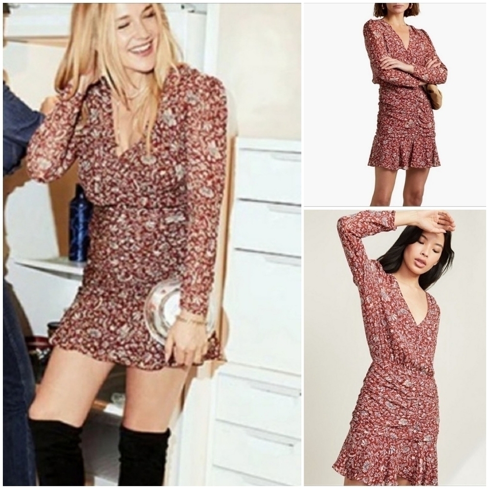 Veronica Beard Rosalia Vine Floral Minidress, Size 6